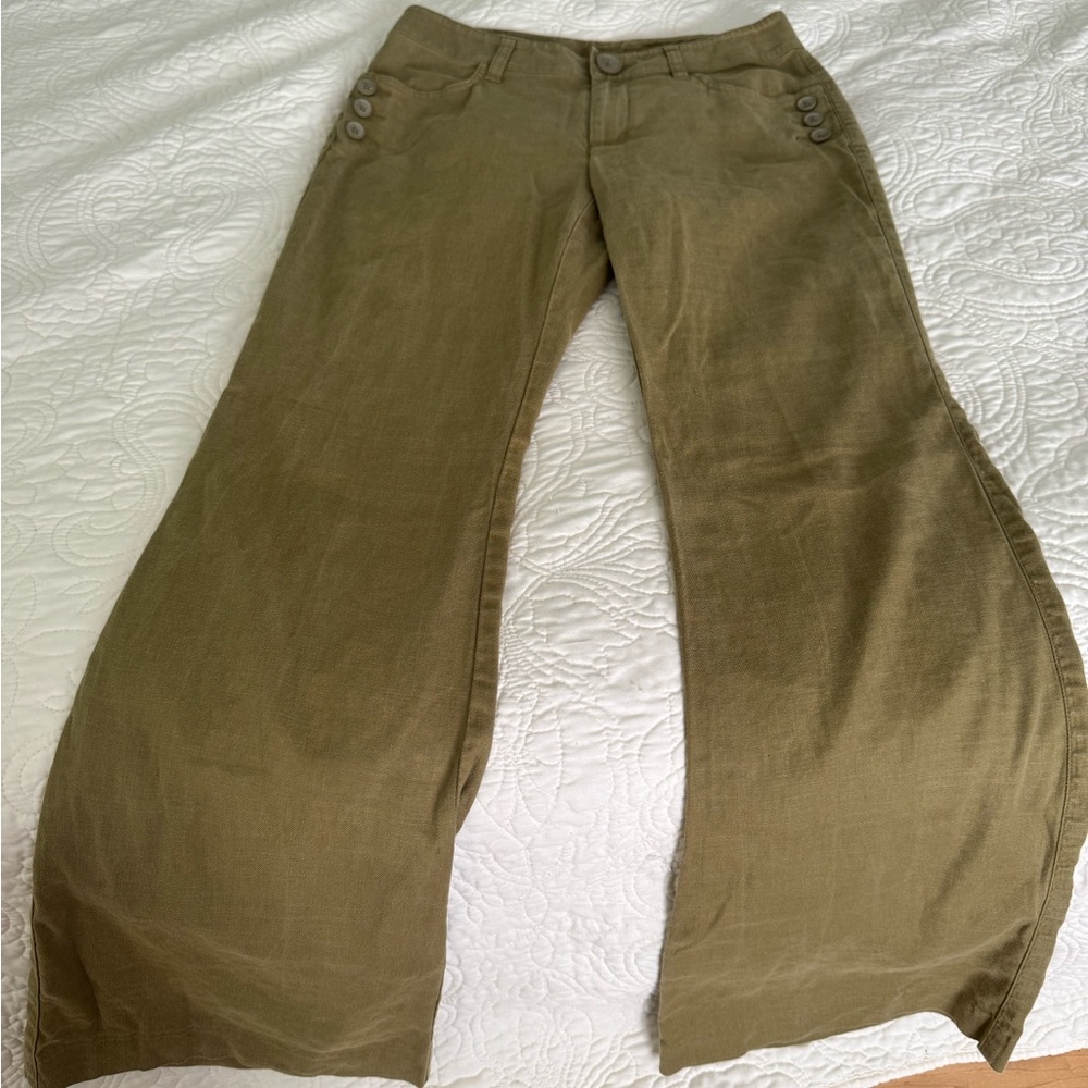 CAbi Tan Wide-Leg Trousers
